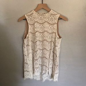 Rose and Olive Lace Tank Top with Lining SZ S/M